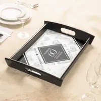 Elegant 60th Diamond Wedding Anniversary Serving Tray