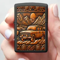 Old Car in Scenic Drive Zippo Lighter