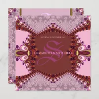 Groovy Bohemian Damask Wedding Invitation