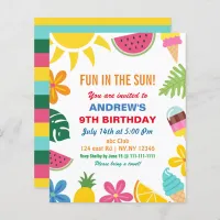 Budget Summer Birthday Party Invitation