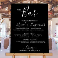 Modern Signature Drinks Menu Custom Wedding Bar Foam Board