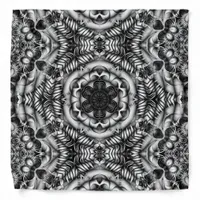 Black+White Tribal Weave Pattern V3 Bandana