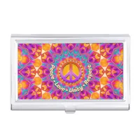 PLUR Peace Love Unity Respect Peace Symbol Business Card Case