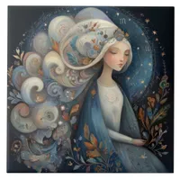 Virgo Maiden Zodiac Astrology Mystical Birthday Ceramic Tile