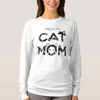 Cute Paw Print Typography for Cat Mom -  T-Shirt