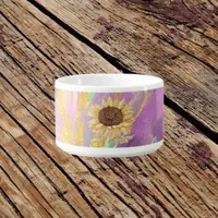 Colorful Metallic Floral Background With Sunflower Bowl
