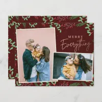 Budget Red Merry Everything Photo Holiday Card