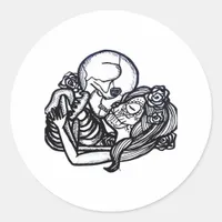 Till Death Do Us Part Classic – Spooky Skeleton Sl Classic Round Sticker
