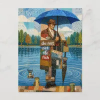 Do Not Pet the Fish Collage Postcard
