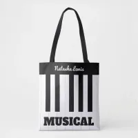 Personalized Piano Keys Music Musical Instrument Tote Bag