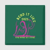 Customizable "Bend It Like 2025" Yoga Cat Magnet