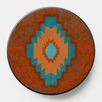 Southwest Canyon Turquoise Rust Diamond Design PopSocket