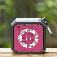 Futuristic SciFi Circle With Custom Monogram Pink Bluetooth Speaker