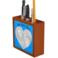 Desk Organizer - Blue Heart Frame