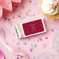 Red Lipstick Kiss Marks Personalised Wedding Matchboxes