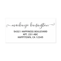 Elegant Calligraphy Script Name Address Rubber Stamp