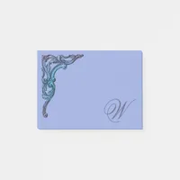 Romantic Pastel Steampunk Goth Monogrammed Post-it Notes