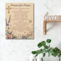 Prayer for Peace Inspirational Wooden Wall Art