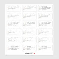Individual Wedding Guest Name Addresses Magnolias Sticker