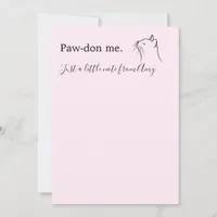 Cute cat asking "Pardon me" pink Note Card