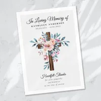 Eucalyptus Cross Funeral Memorial Thank You Card