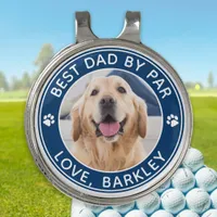 Best Dad By Par Personalized Pet Dog Photo Golfer  Golf Hat Clip