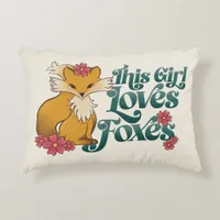 This Girl Loves Foxes Accent Pillow