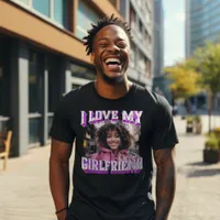 I Love My Girlfriend Purple Bootleg Rapper Photo T-Shirt