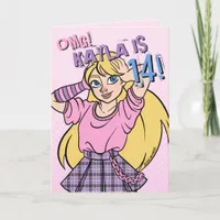 Pretty Punk Teen Girl Pink 14th Birthday Card