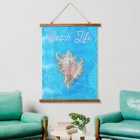 Conch Shell "Beach Life" Hanging Tapestry