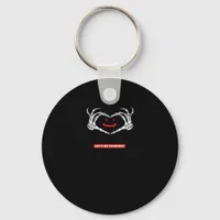 Let's Friends! Classic Skeleton Hands Heart Keychain