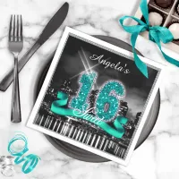 City Lights Sweet Sixteen Teal ID120 Paper Napkins