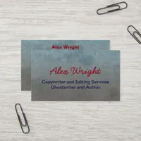 Professional Gray Abstract Freelance Writer Author Business Card
