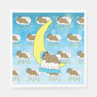Sweet Baby boy Sleeping on Moon Ethnic Napkins
