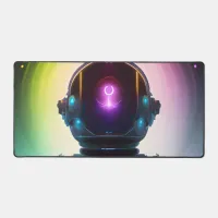 Colorful Atompunk Astronaut digital AI Art Desk Mat