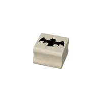 Halloween Black Flying Bat Rubber Stamp