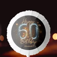 Opulent Elegant Gold Mosaic on Black 60th Birthday Balloon