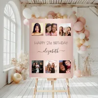 Birthday photo collage rose gold BFF Foam Board