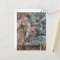 Retro Woodworking Man Mixed Media  Collage Postcard