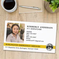Dispatcher Custom Emergency Police Fire Photo Logo Business Card