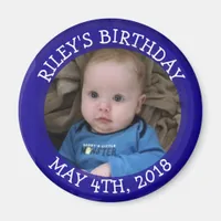 Personalized Blue Photo Reminder Magnet