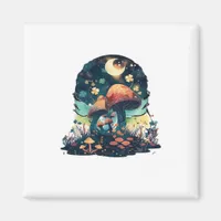 Cottagecore And Aesthetic Goblincore Mushroom Fair Magnet