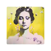 Spring Goddess Yellows and Pinks Metal Print