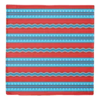 Southwest River Canyon Pattern Red Turquoise Queen Duvet Cover
