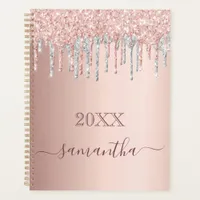 Rose gold glitter pink silver 2025 planner