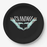 Grandma Zombie Hand Heart Halloween Costume Family Paper Plates