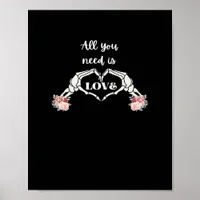 Gothic Valentines Classic - Skeleton Hands Heart  Poster