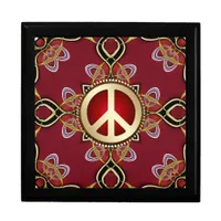 Red Gold Infinity Peace Wooden Gift Box