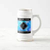 Elegant 41st Blue Topaz Wedding Anniversary Beer Stein