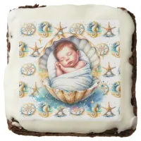 Coastal Themed Beachy Boy's Baby Shower Brownie